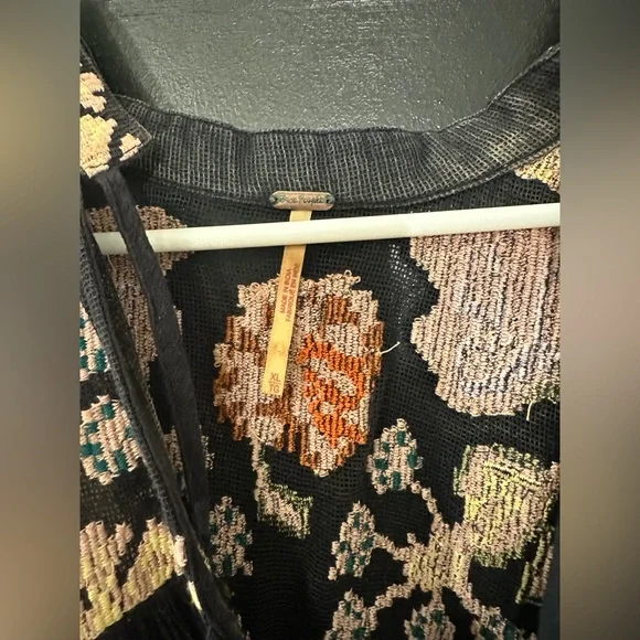 Free People Black Floral Embroidered Blouse - Picture 2 of 2